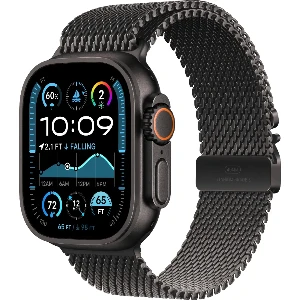 ساعت هوشمند اپل مدل Ultra 2 Black Titanium Case Milanese Loop 49mm