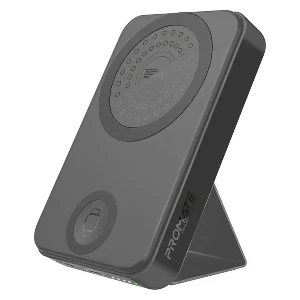 پاوربانک بی‌سیم 3 در 1 پرومیت مدل POWERMAG-TRIO.BLACK به ظرفیت 10000 میلی‌آمپر ساعت 