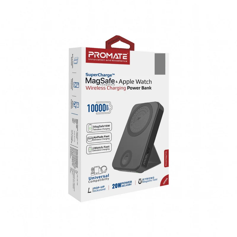 پاوربانک پرومیت مدل POWERMAG-TRIO.BLACK ظرفیت 10000 میلی‌آمپر ساعت