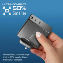 شارژر دیواری ۱۴۰ وات پرومیت مدل GANCHARGE-140W