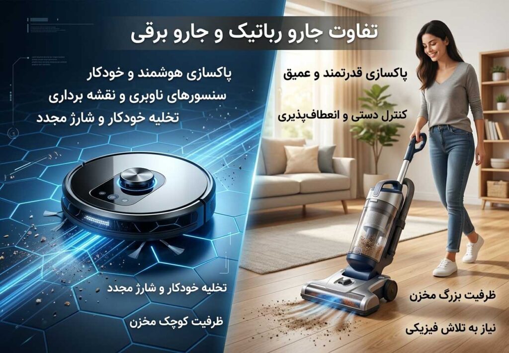 تفاوت جارو رباتیک و جارو برقی