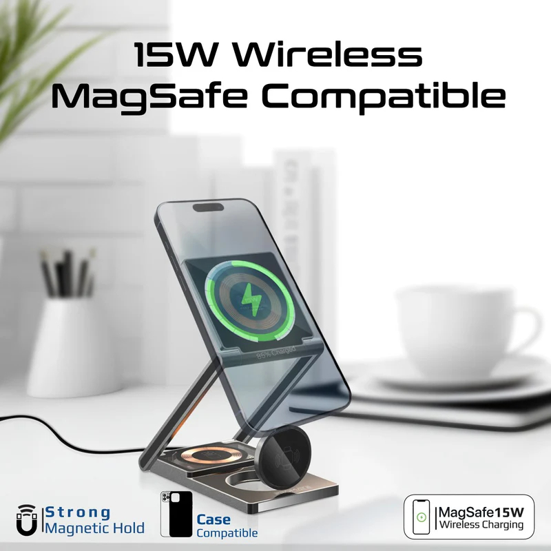 شارژر بی سیم پرومیت مدل LUCIDFOLD-TRIO