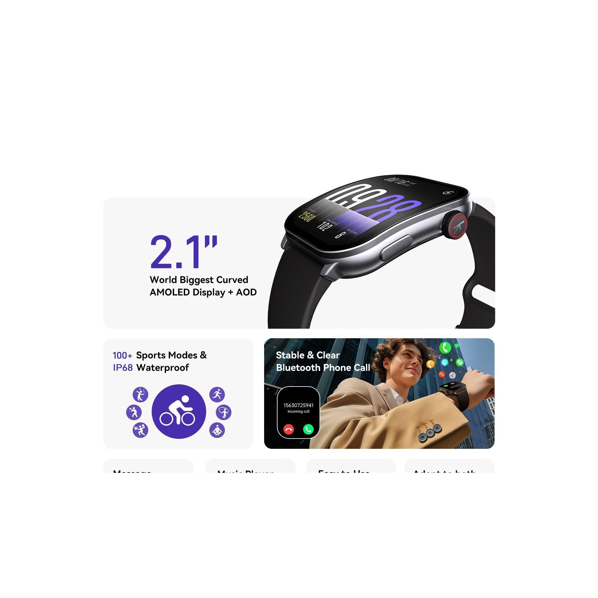 ساعت هوشمند کیسلکت مدل Balancs، مناسب برای ورزش، پایش وضیعت خواب، قابلیت نمایش سطح اکسیژن خون، بند سیلیکون